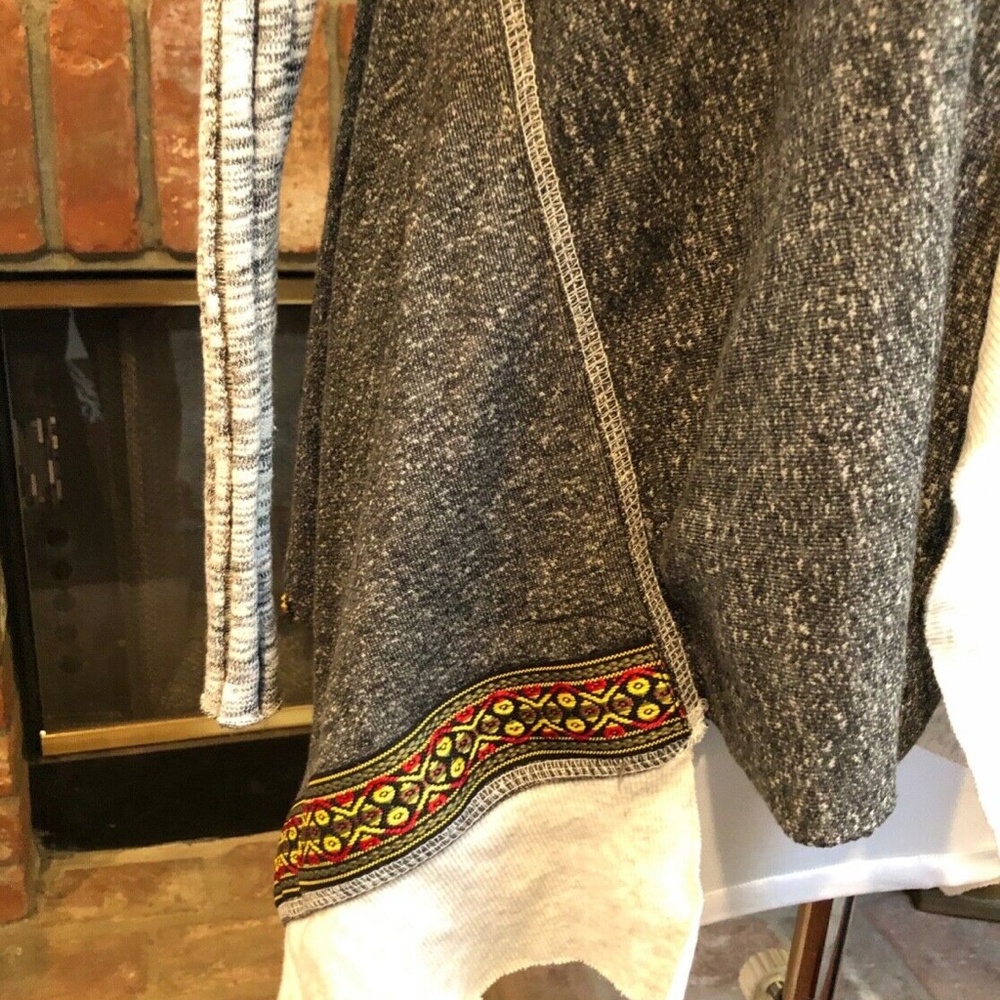 Patchwork Open Jersey Sweatshirt Blazer Jacket - image 5